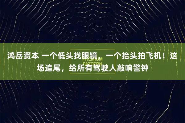 鸿岳资本 一个低头找眼镜，一个抬头拍飞机！这场追尾，给所有驾驶人敲响警钟